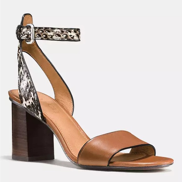 Coach Paige Heel With Snakeskin Size 9 NIB - Picture 1 of 13